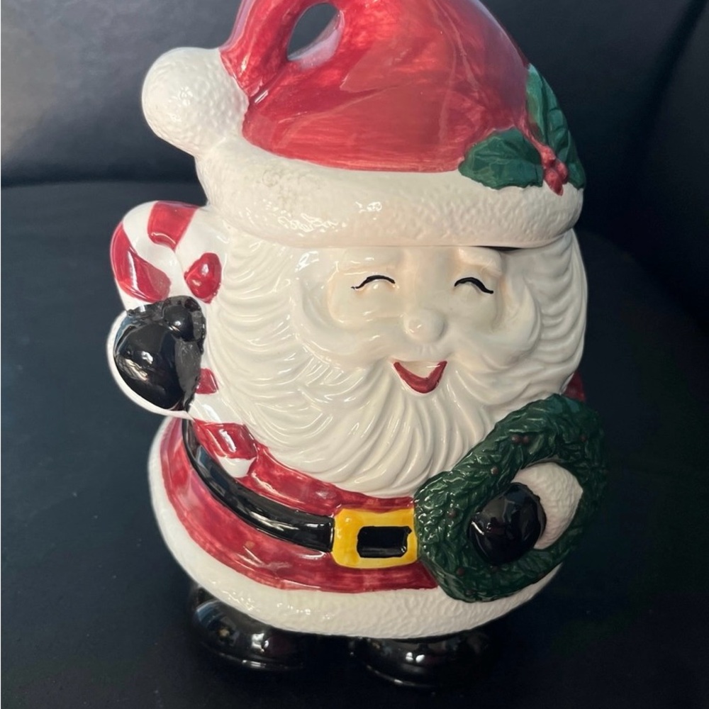 Red and White Holiday Decor Santa Claus Ceramic Figure new